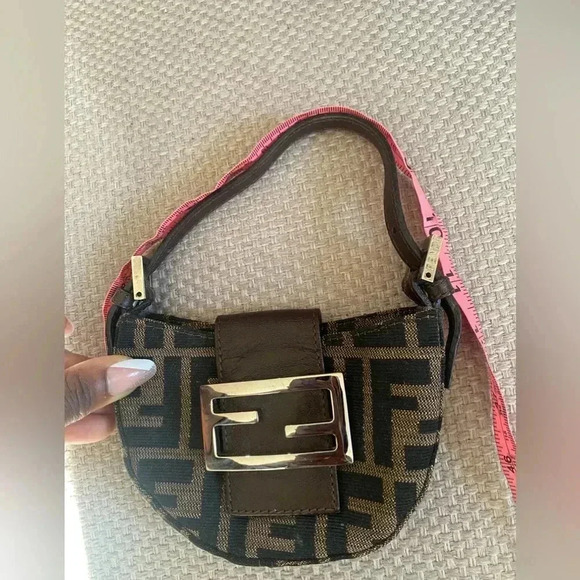 Authentic FENDI Zucca Canvas Micro Handbag - Picture 5 of 13